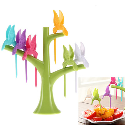 

6PCS Multifunction Tree Shape Forks Holder Flying-Bird Forkes Home Decor
