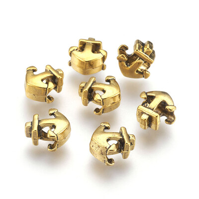 

Alloy European Beads Large Hole Beads Anchor Antique Golden 13x12x7mm Hole 4mm