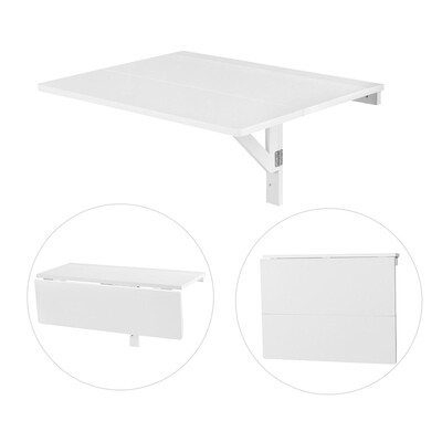 

Space Saver Folding Wall-Mounted Drop-Leaf Table-White
