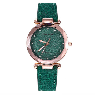 

Fashion Women Romantic Starry Sky Wrist Watches YOLAK0 Brand Leather Rhinestone Watches Clock Relogio Feminino Dropshipping