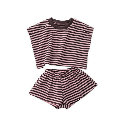 

Baby Girl Clothes Summer Children Baby Girls Casual Stripe Pattern Short Sleeve Tops T-shirtShorts Suits Costume Set
