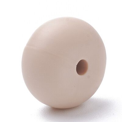 

Food Grade Environmental Silicone Beads Chewing Beads For Teethers DIY Nursing Necklaces Making Flat Round BurlyWood 14x8mm