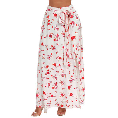 

Summer elastic band bohemian print skirt split skirt 65126