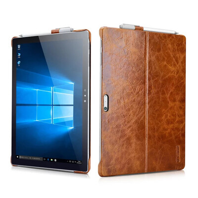 

Icarer Genuine Leather Case For Surface Pro 456 Oil Wax Leather Back Cover For Microsof Surface Pro 6 High Quality Back Case