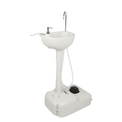 

Ktaxon Upgrade Portable Sink Wheeled Wash Basin Stand with Faucet Switch & Soap Dispenser & Towel Holder for Camping Hiking