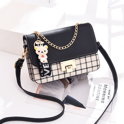

Shangxin Womens Korean Version One Shoulder Slant Ladys Small Square Bag Chain