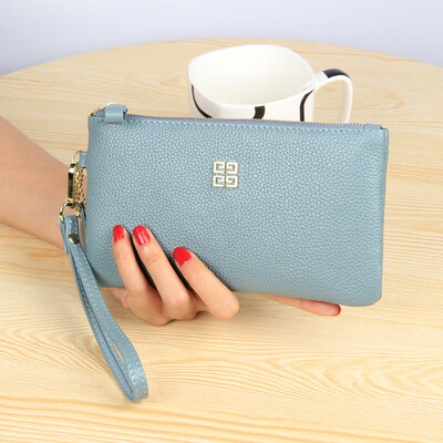 

The first layer of cowhide 2019 new womens zipper Europe&the United States long paragraph wallet wallet wallet leather clutch bag tide