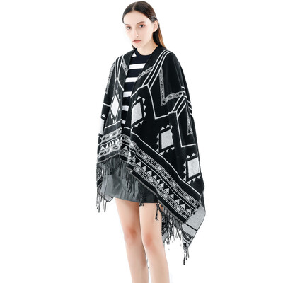 

Toponeto Fashion Women Blanket Lattice Pattern Coat Wrap Cozy Shawl