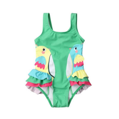 

Newborn Kids Baby Girls Birds Swimsuit Swimwear Romper Outfits Bathing Suits US