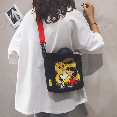 

Cute bag female 2019 new wave Korean version of the wild foreign air canvas shoulder Messenger bag college tote bag