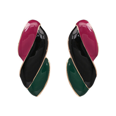 

JURAN 2018 Ethnic Heart crystal dangle statement dangle earrings wedding Jewelry Vintage big black boho za earrings for women