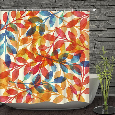 

Shower Curtain Leaves Decorative Bath Curtains Waterproof Polyester Fabric Anti-mildew Bathroom Curtains for Bathtub Showers