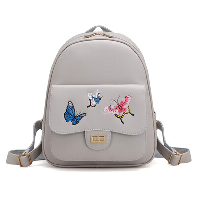 

Tailored 4 Sets Women Girl Butterfly Embroidery Backpack School Bag Shoulder Handbag BG