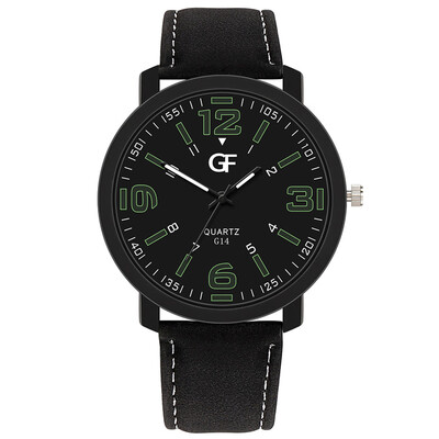 

Gobestart Hot Man Leather Watch Whatever Late Anyway Letter Watches New Pointer glow