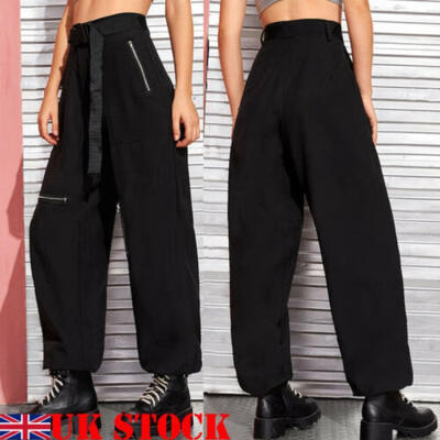

UK Women Cargo Trousers Casual Hip Hop Military Army Combat Camo Hiking Pant NEW