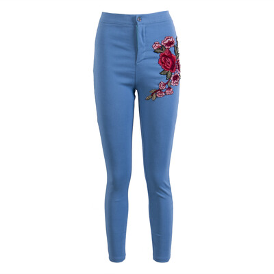 

Women Denim Skinny Leggings Pants High Waist Stretch Jeans Rose Pencil Trousers