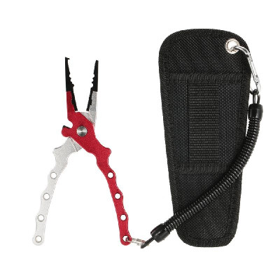 

LIxada Ultra-lightweight Multifunctional Fishing Lure Pliers Fishing Pliers Hook Remover Serrated Tackle Braid Cutter with Carryin