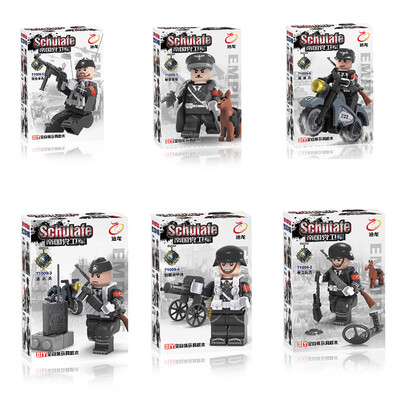 

6PCS Military Figures With Weapons Building Blocks Set Compatible LegoINGlys Soldiers ww2 Army Bricks Gift Toys For Children Boy