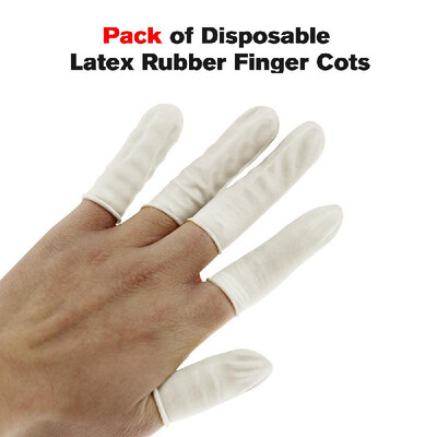 

Pack of Disposable Latex Rubber Finger Cots Fingertips Protector Gloves Nail Art Micro-electronics about 780pcs Beige