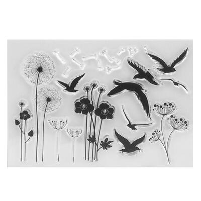 

DIY Flowers Birds Silicone Clear Stamps ScrapbookPhoto Album Craft Decor