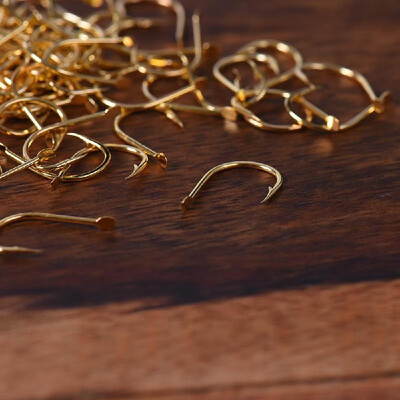 

Lixada 600pcs Fish Jig Hooks with Hole Fishing Tackle Box 3 -12 10 Sizes Carbon Steel Gold Golden