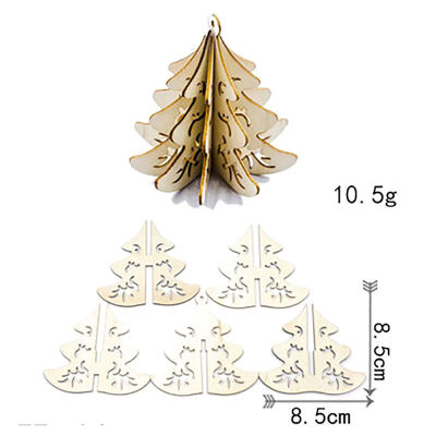 

5PCS Wood Slices Splicing DIY 3D Christmas Pendants With Hang String For Xmas Tree Or Home Indoor Decorations Produtos Natalinos