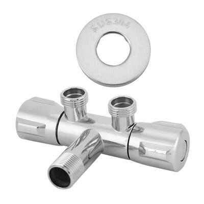 

Greensen Copper Double Switch Outlet Angle Valve Toilet Bidet Shower Faucet Bathroom Accessories G12