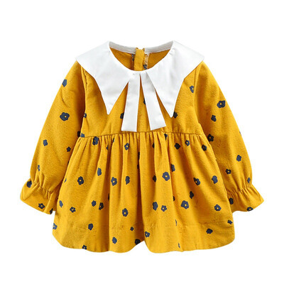 

Girl Princess Dress Childrens Long-sleeved Print Dresses Autumn Childrens Clothing Baby Girls Clothes 1-3Y