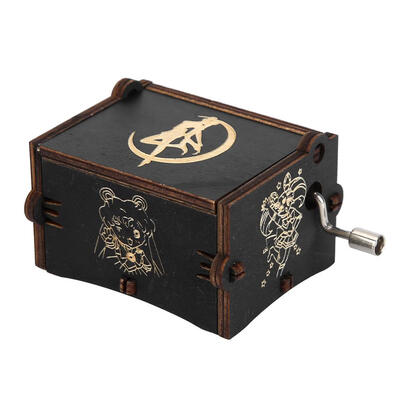 

Retro Wooden Hand Cranked Music Box Home Crafts Ornaments Children Gifts