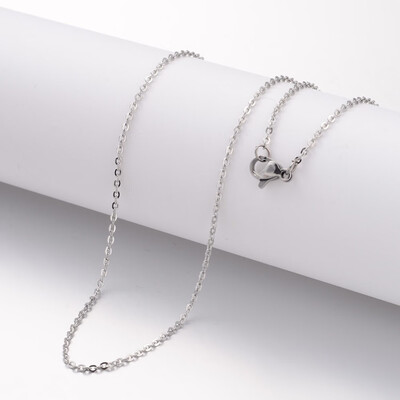 

304 Stainless Steel Necklace Making Cable Chains with Lobster Clasps Stainless Steel Color 236"600mm 3mm