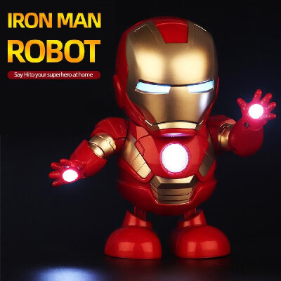 

Marvel Avengers Iron Man Toy Electronic LED Light Singing Dancing Robot Gift for Kids