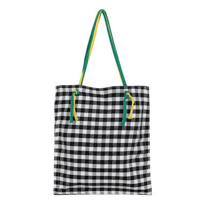 

Fashion Teenage Girls Tote Plaid Print Handbag Canvas Casual Shoulder Bag