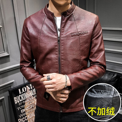 

KSENV leather jacket 2019 autumn new men short warmth self-cultivation lapel 11246