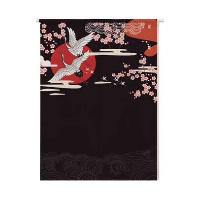 

Japanese Style Doorway Curtain Cotton And Linen Printed Hanging Tapestry For Home Decoration