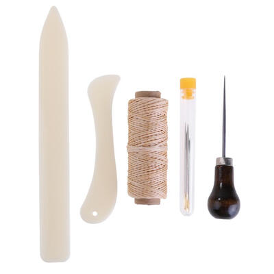 

11pcs Kit Set Stitching AwlSewing Wax ThreadKnifeMetal NeedlesBottle