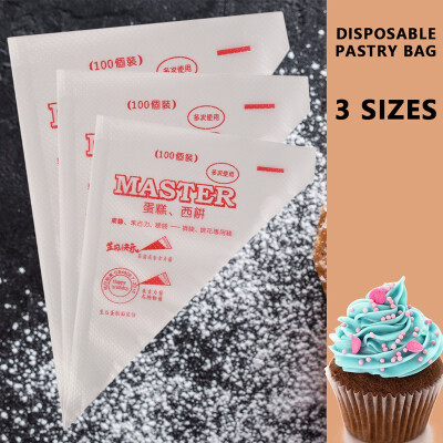 

100pcsset Disposable Cream Pastry Bag 3 size options Sleeve Cake Confectionery Icing Piping Decoration Bags baking&pastry Tools