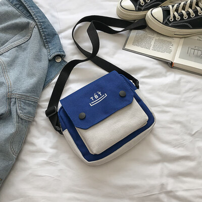 

Net red bag canvas bag womens shoulder Messenger bag college students summer Joker Korean Japanese bag ins Sen