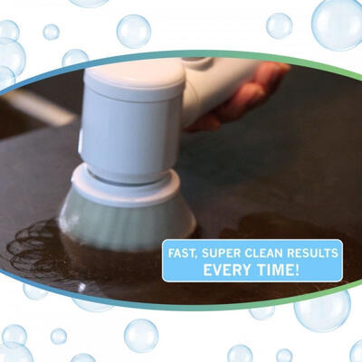 

Multifunction Electronic Rechargeable Cordless Spin Scrubber with 3 Heads - NEW