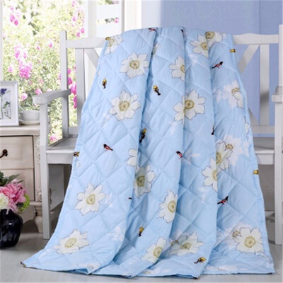 

110 X 150cm Summer Quilt Cover Air-conditioning Quilts Cover Children Adult Single Cartoon Flower Washable Bed Home Use