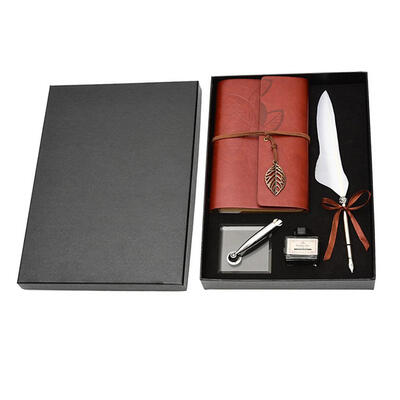 

Retro Calligraphy Feather Dip Pen Writing Ink Notebook Set Fountain Pens