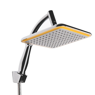 

8"Abs Rainfall Square Shower Head Chrome Set Extension Arm For Bathroom Bath
