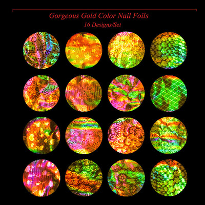 

〖Follure〗16pcs Major Design Nail Art Foil Stickers Transfer Decal Tips Manicure DIY