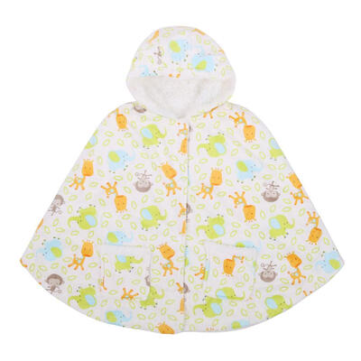 

Baby Cloak Winter Hooded Thickening Cartoon Loose Soft Velvet Warm Coats