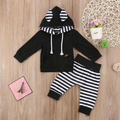 

Newborn Baby Kids Boy Girl Hoodie Hooded Top T-shirtPants Outfit Clothes Set