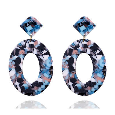 

Bohemian Earrings Geometric Big Oval Resin Drop Earrings For Women Fashion Jewelry boucle doreille femme 2019 brincos oorbellen