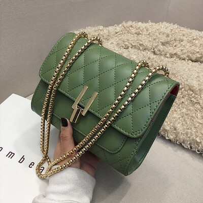 

Chic bag female 2019 new wave fashion small fragrance rhombic casual wild chain shoulder slung small square bag