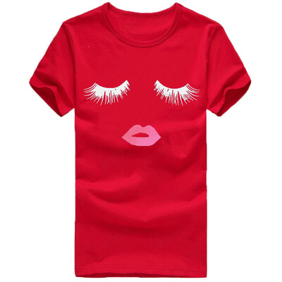 

Nomeni Women Girls Plus Size Cat Print Short Sleeved T-shirt Blouse Tops