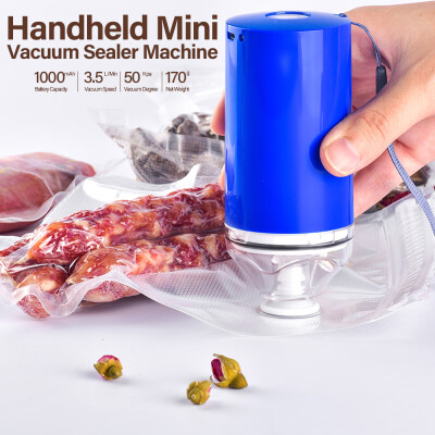 

Handheld Mini Vacuum Sealer Machine Cordless USB Rechargeable Vacuum Sealing System Food Storage Saver with 10 Reusable Zipper Bag