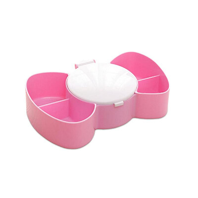 

Table Cosmetics Organizer Box with Mirror Household Storage Box Blue