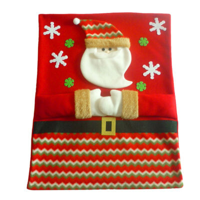 

Christmas Supplies Santa Snowman Chair Cover Christmas Flannel Chair Set Red And Green Two Decorative Family Party Supplies